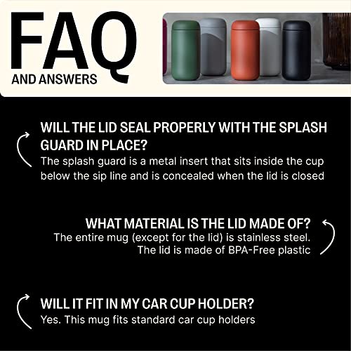 Fellow 16 oz Carter Move Travel Mug - Vacuum-Insulated Stainless Steel Travel Coffee Mug - Coffee Tumbler with Ceramic Interior and Splash Guard - Stone Blue 4