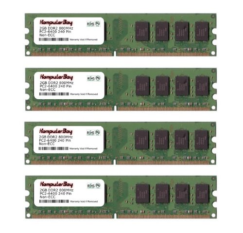 KOMPUTERBAY 8GB (4 x 2GB) DDR2 DIMM (240 PIN) AM2 800Mhz PC2 6400 / PC2 6300 for Biostar A780G M2+ SE 8 GB