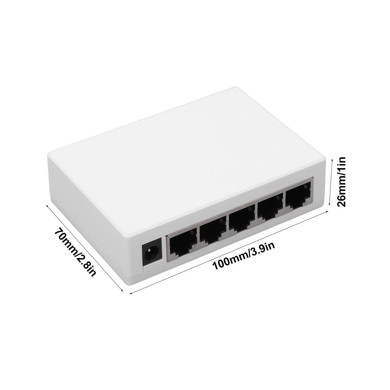 5 Port Ethernet Network Switch Fast Ethernet Network Switch RJ45 Network Ports Plug Play Ethernet Network Switch US Plug 100‑240V (1000M) 2