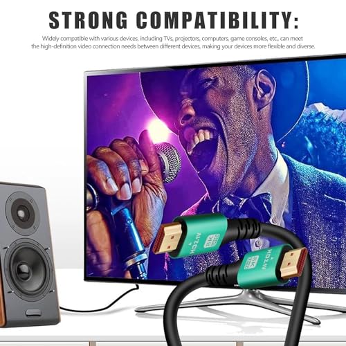 MICROWARE HDMI 2.1 Cable 3 Meter | 8K/4K Ultra High-Speed HDMI Cord 48Gbps 1ms | 8K@60Hz 4K@120Hz HDR10+ ARC eARC DTS:X | Compatible with TV, Monitor, Gaming PC, Laptop, Soundbar, Mac (Black) (8K 3M) 6