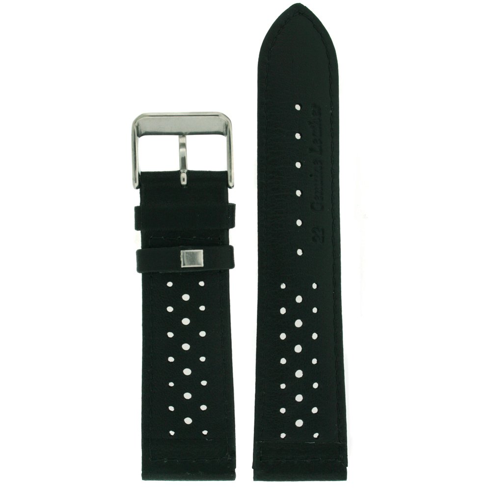 Tech Swiss Watch Band Black Sport Design Genuine Leather 18 Millimeter 3