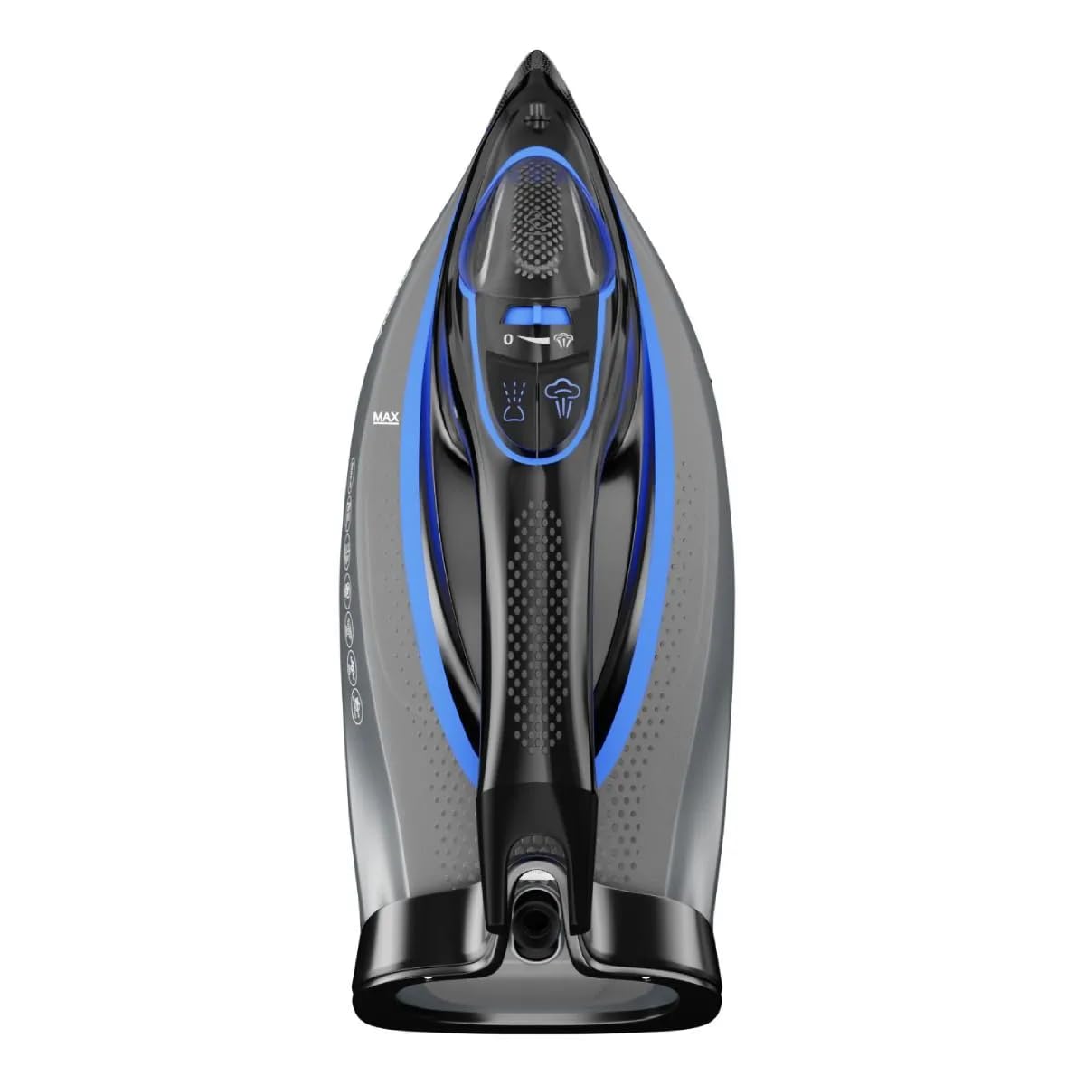 Havells Athena 3000 W Steam Iron with Smart i Sense Technology(No Fabric Burn), 2X Auto Shut Off, Vertical, Horizontal Ironing, Anti Drip, Self-Cleaning&Anti Scale Technology. (Black Blue), 3000 Watts 4