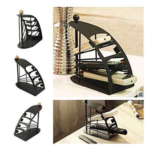 dxent 4-Slot Clear Metal Home Desk Tv Air-Conditioner Remote Control Storage Holder Organizer Stand 3