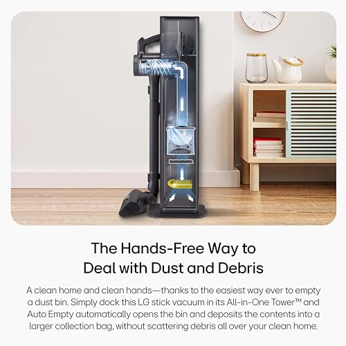 LG CordZero A949 - Cordless Stick Vacuum Cleaner with Auto-Empty Base, 200 Minute Runtime w/Extra Rechargeable Battery, Power Mop, Dual Floor Max, Lightweight, Cleaning for Carpet, Hardwood, Pet Hair 2