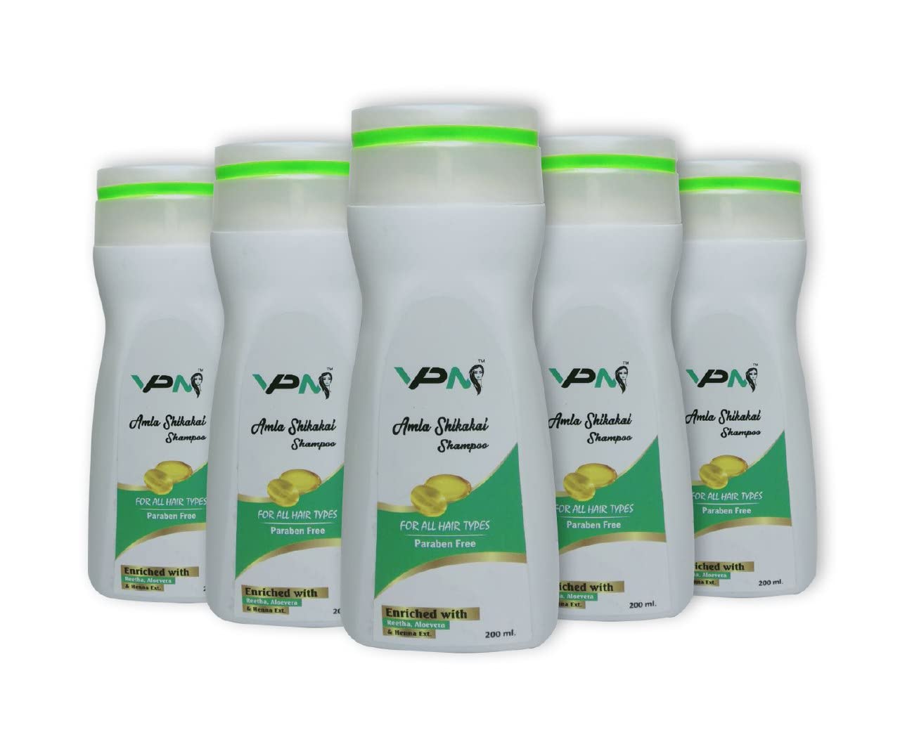 vpm Ayurveda Amla Reetha Shikakai Shampoo for Hair Growth Ayurvedic Anti Hairfall & Anti Dandruff Shampoo (12x200ml) 12 unit per 1 selver coin free 3