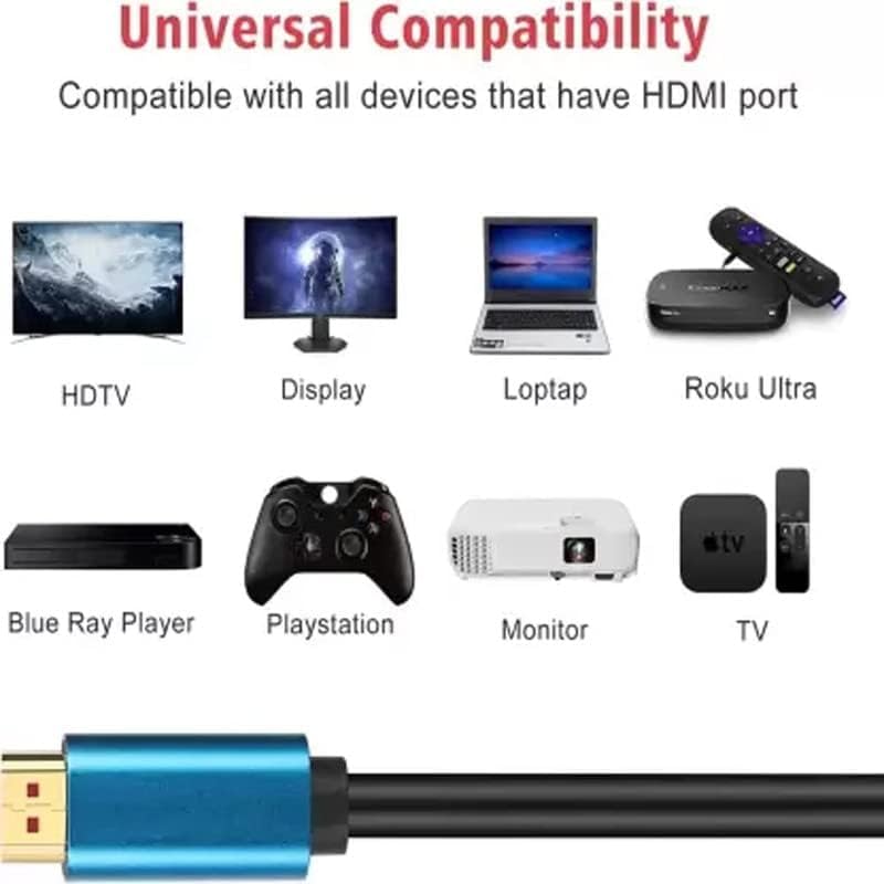 DooBuy 15 Meter 4K UHD Ultra HD HDMI Male to Male Cable Compatible with Desktop, Laptop, Projector DVR, TV & All HDMI supported Devices (Black) (4K -15- MTR) 6