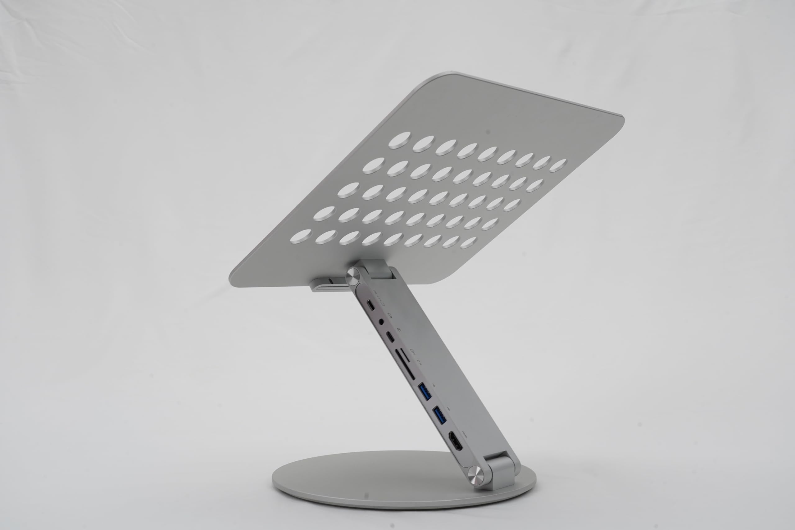 LYCKA Till X5 Pro/Laptop Stand with Docking Station(HDMI, USB-C, AUX, USB 3.0) /360 Rotating, Foldable, Portable Notebook Stand for MacBook Air, MacBook Pro, Dell, HP, LG, Samsung, Lenovo 4