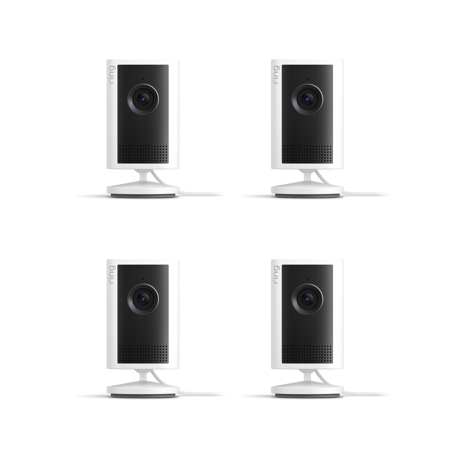Ring Indoor Cam Plus (newest model), Home or business security, Retinal 2K for crisp, true-to-life video quality, 4x Enhanced Zoom, Low-Light Sight, 4-pack, White 1