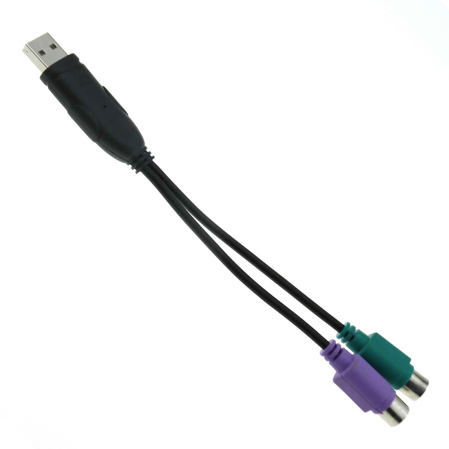 TAODAN 2PCS USB to PS2 Adapter Cable USB to Keyboard Mouse Adapter Cable USB to PS2 Adapter Compatible PS2 Keyboard PS2 Mouse Barcode Scanner 6