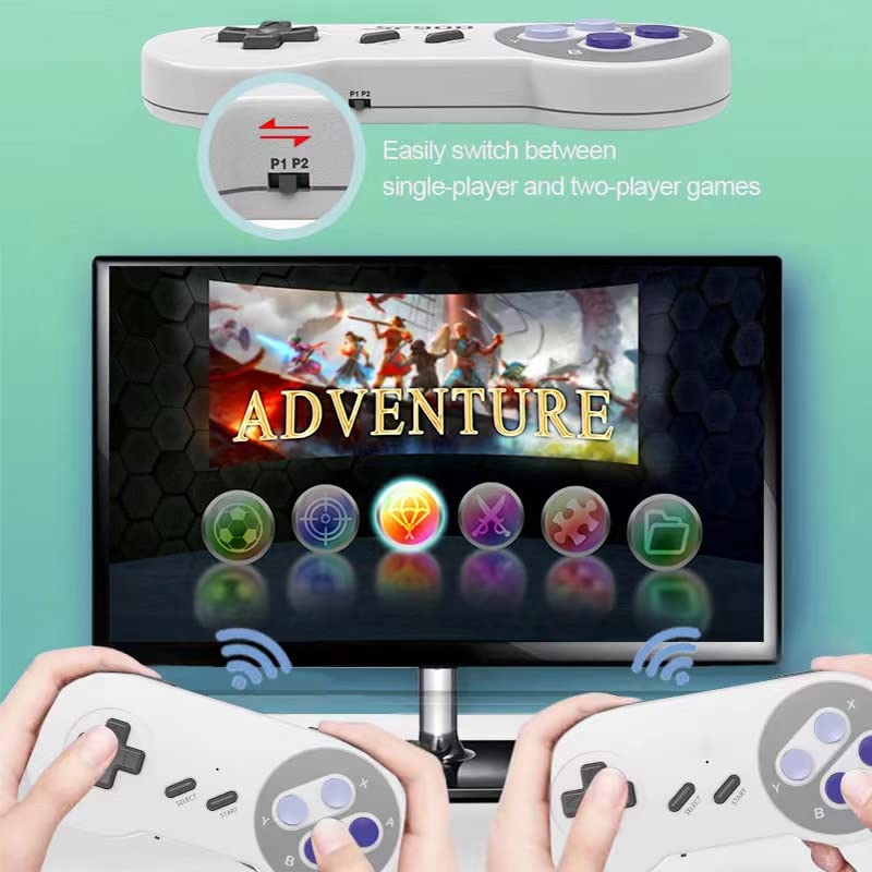 Super Retro Game Console, Classic Mini Handheld Game System Built-in 5500 Video Games and Dual Wireless Game Controller, HDMI Output Plug & Play TF Expansion (Grey) 5