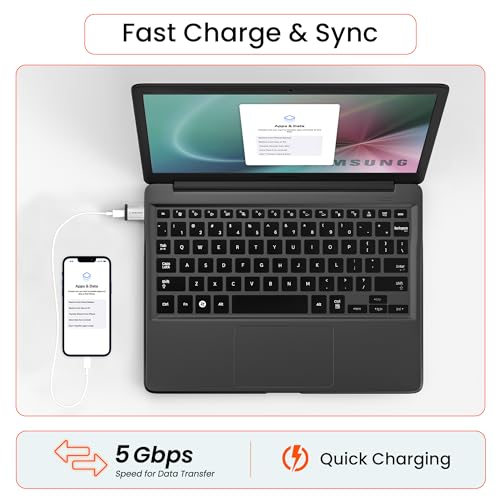 AMBRANE USB Type C Female to USB Male OTG Adapter with 5 Gbps High-Speed Data Transfer, Compatible with Laptops, Tablets, Smartphone, Chargers and More Devices (AOTG-A1, Grey) 2