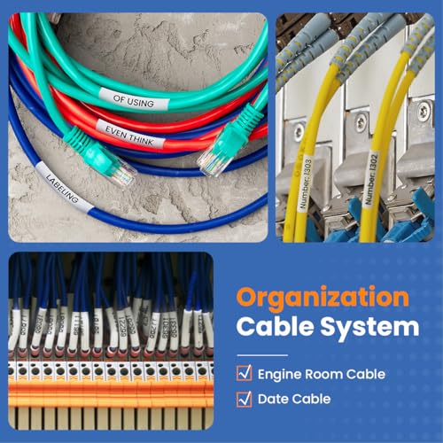 3-Pack Aonomi Compatible Label Tapes Replacement for DYMO 18051 18053 18055 (1/4", 3/8", 1/2") Heat Shrink Tube Labels for DYMO Rhino 4200 5200 5000 Industrial Label Maker, Black on White, 4.9 Feet 6