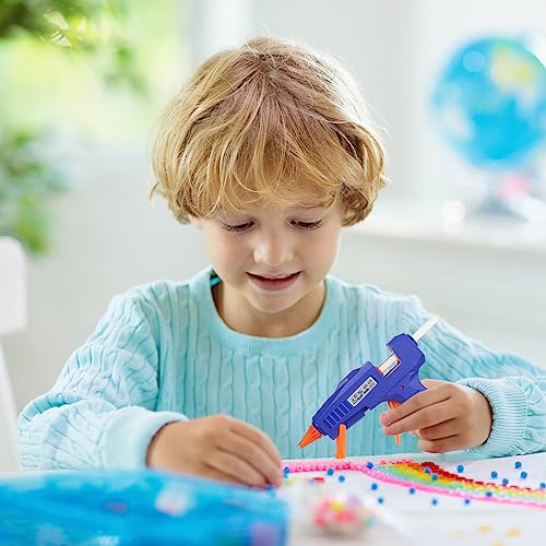 Mini Hot Glue Gun for School Craft Small Hot Melt Gun with Rubber Protector for Kids Craft Glue Gun for DIY Small Craft Projects and Home Quick Repairs, 30 W (6, Blue) 6
