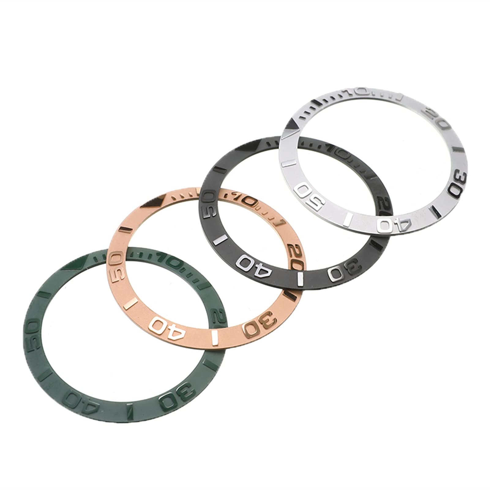 Watch Bezel 38mm Ceramic Watch Bezel Insert for 40mm Mens Watch Face Inner Diameter 30.7mm Watches Replacement Accessories High Temperature and Scratch Resistance (Color : Silver) 4