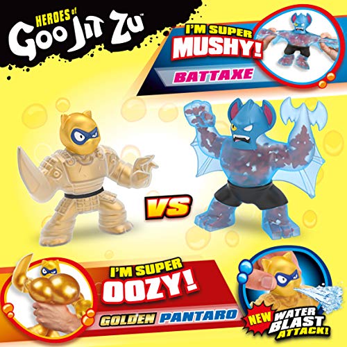 Heroes of Goo Jit Zu Water Blast Versus Pack - 2 Action Figure Pack Including Exclusive Golden Figure, Pantaro Vs Battaxe, Multicolor 3
