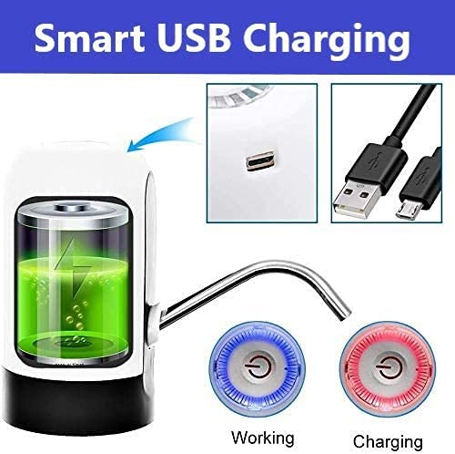 PRISMOSIS RETAIL Wireless USB Charging Cable Electric Rechargeable Drinking Automatic Water Dispenser Pump - (Black & White) 4