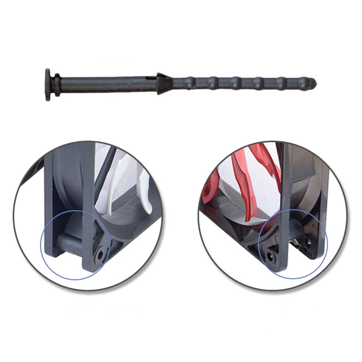 JianLing 30PCS PC Chassis Fan Vibration Isolation Spike Fixing Soft Rubber Spike 66mm PC Cooling Fan Mounting Screws Black 6