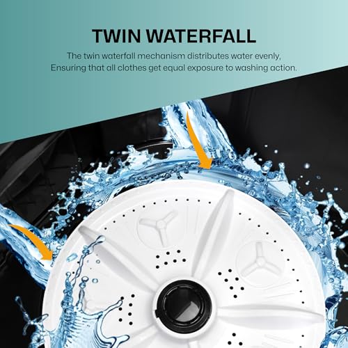 VW 7.5 kg 5 Star Aqua Spin Semi Automatic Top Load Washing Machine AquaSpin0075P (Black) 5