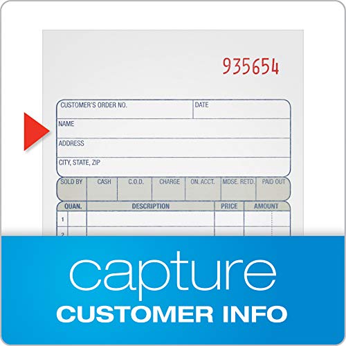 Adams Sales Order Book, 2-Part, Carbonless, White/Canary, 4-3/16 x 7-3/16 Inches, 50 Sets per Book (DC4705) 3