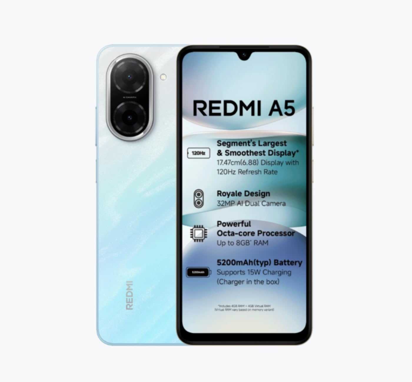 Redmi A5 Pondicherry Blue, 3GB RAM 64GB ROM 1
