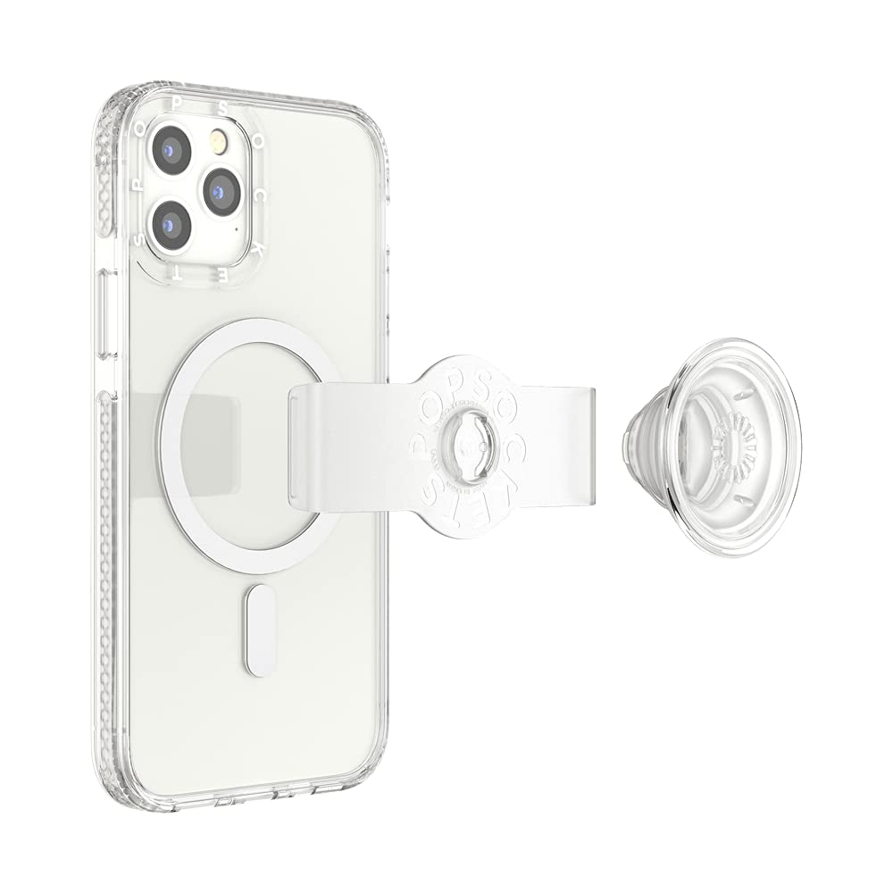 PopSockets iPhone 12 Case with Phone Grip and Slide Compatible with MagSafe, Phone Case for iPhone 12 / 12 Pro, Wireless Charging Compatible - Clear 6