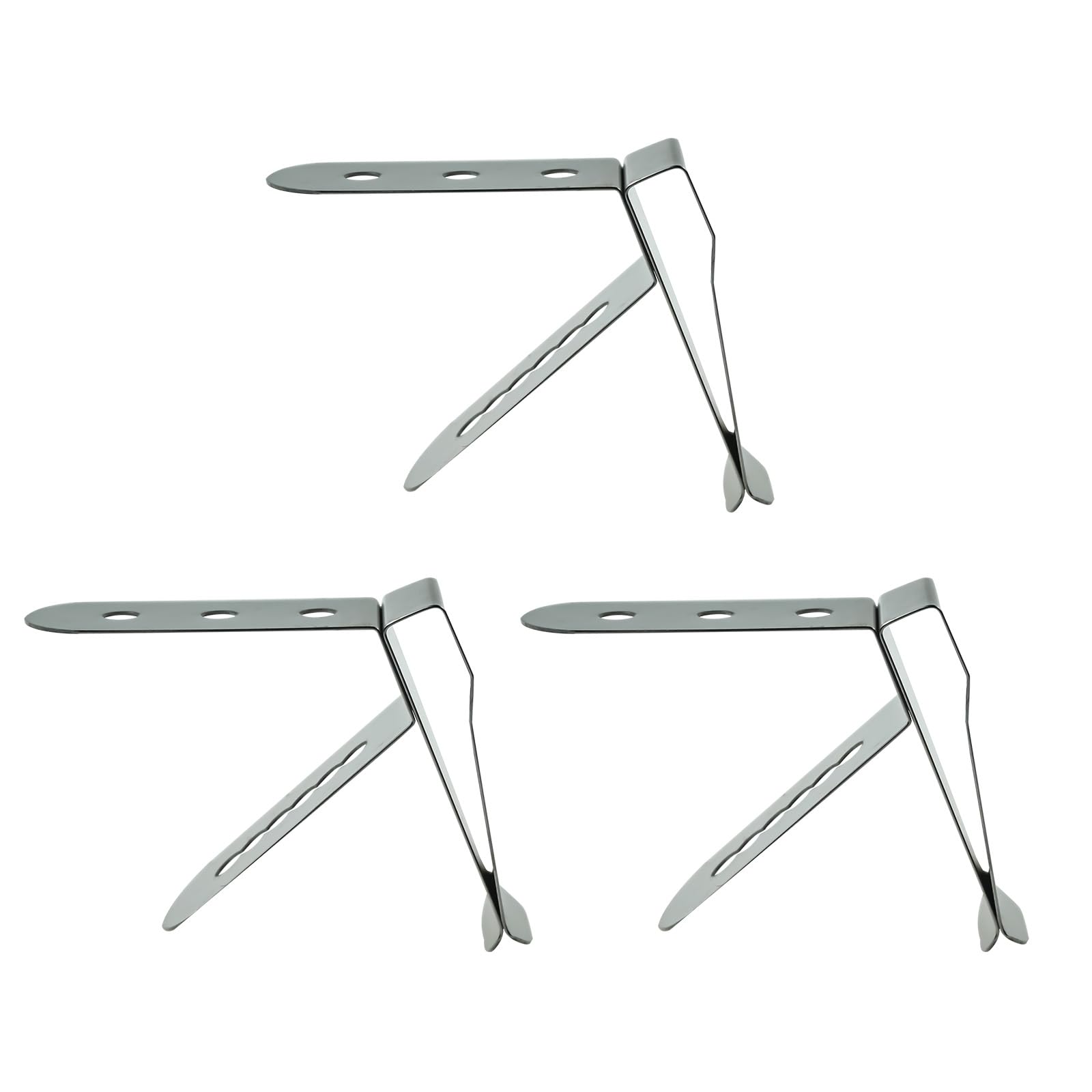CILICO 3 Pieces Thermometer Probe Pot Clip Holder Stainless Steel 3-Hole Ambient Temperature Readings for BBQ Smoker Oven Meat Grill Kitchen Clamp for Fryer Barbecue (3.5mm Hole Diameter)