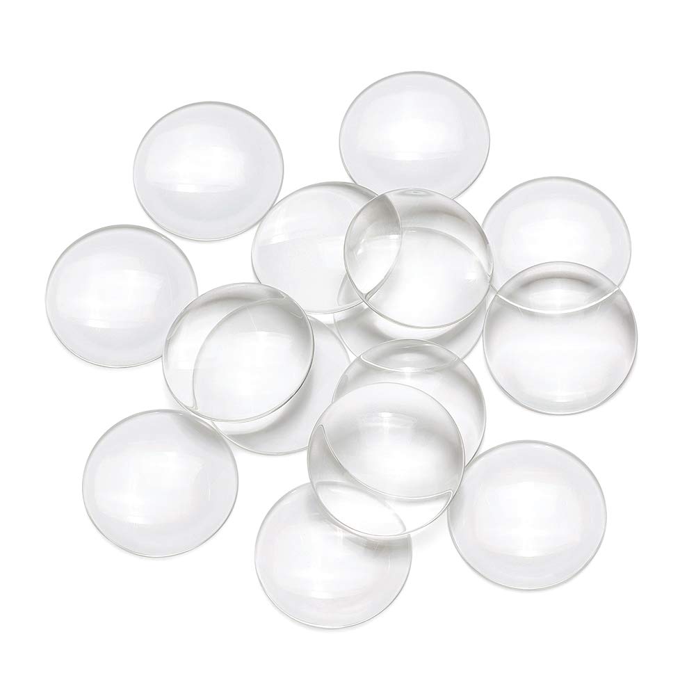 Craftdady 50Pcs Transparent Clear Glass Cabochons 34.5-35mm Flat Back Half Round Dome Tiles for Photo Pendant Jewelry Craft Making 4