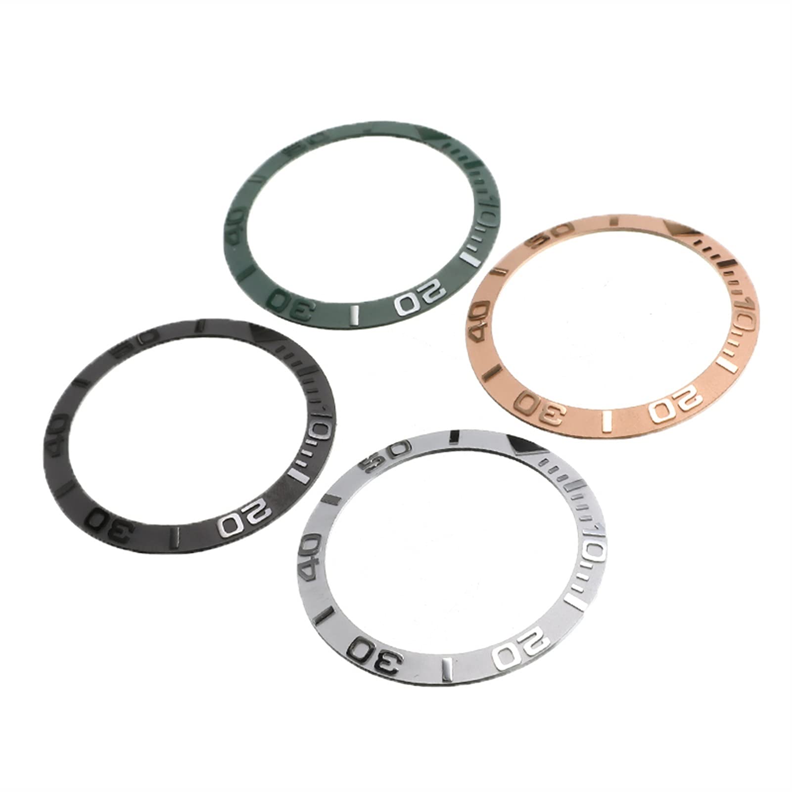 Watch Bezel 38mm Ceramic Watch Bezel Insert for 40mm Mens Watch Face Inner Diameter 30.7mm Watches Replacement Accessories High Temperature and Scratch Resistance (Color : Silver) 3