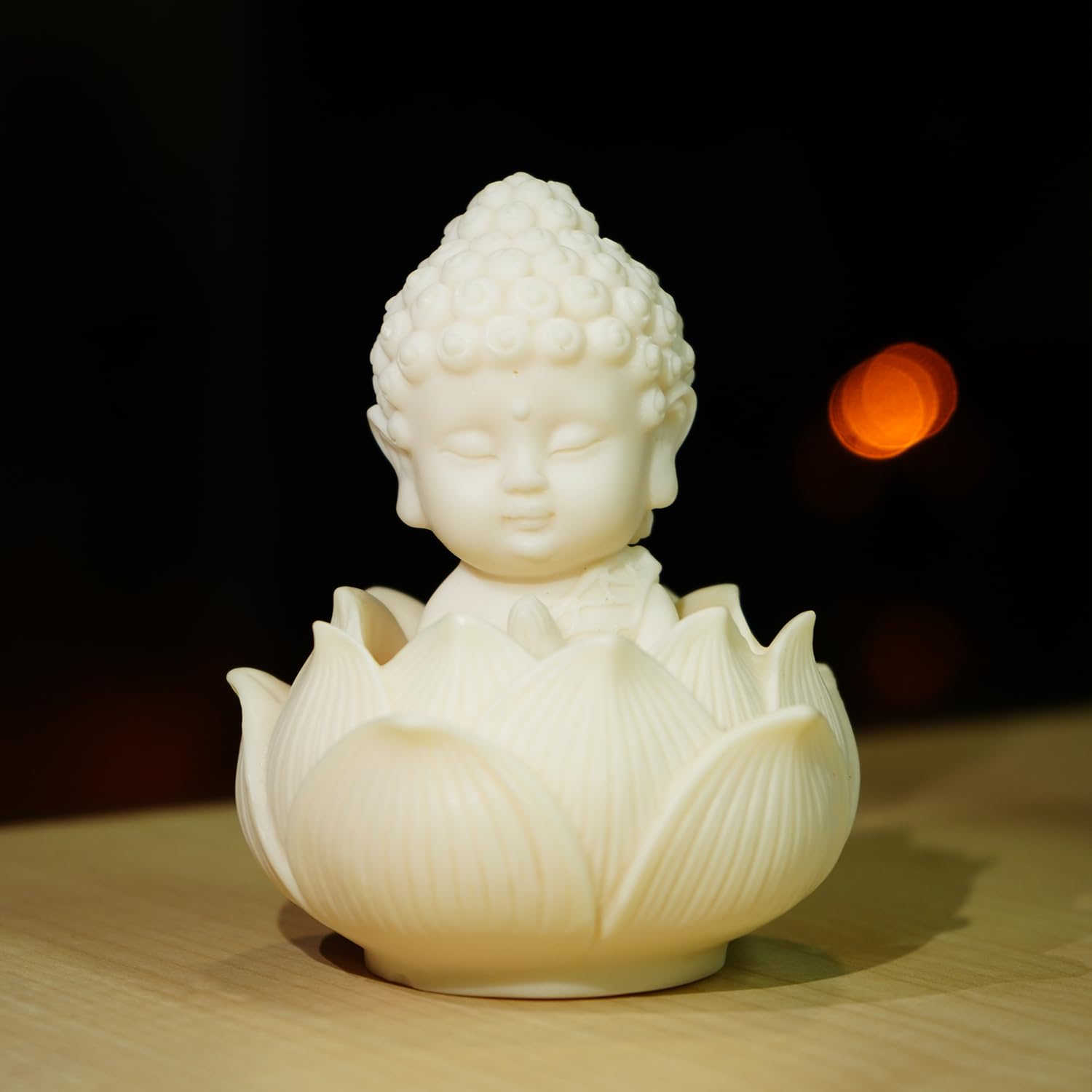 Ekhasa Nostrae Buddha with Lotus Show Pieces for Home Decor Living Room Decor Items | Cute Showpieces Gift Item for Decoration | Serene Center Table Tv Showcase Office Interior Statue Figurines 3