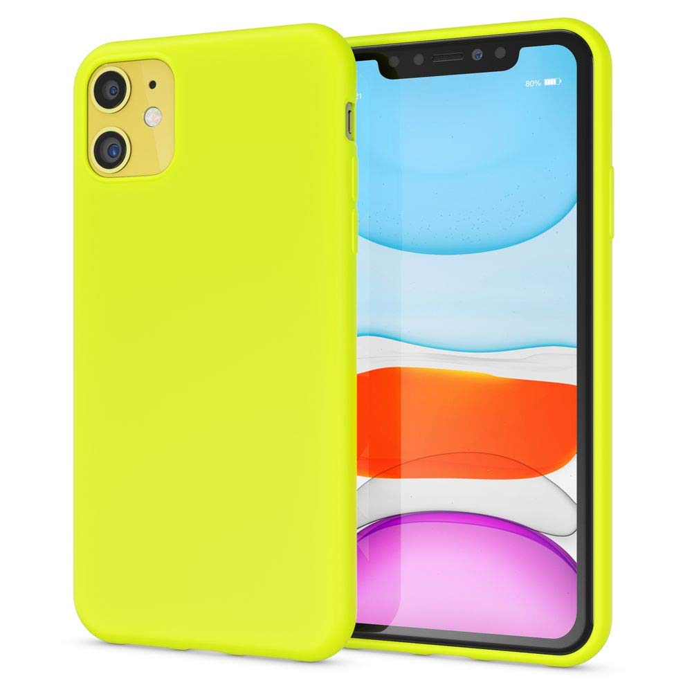 NALIA Neon Case Compatible with iPhone 11, Ultra-Slim Silicone Mobile Phone Case Soft Case Phone Cover Shockproof Thin Soft Rubber Protective Mobile Phone Back Cover Bumper Shell Skin Colour: Yellow