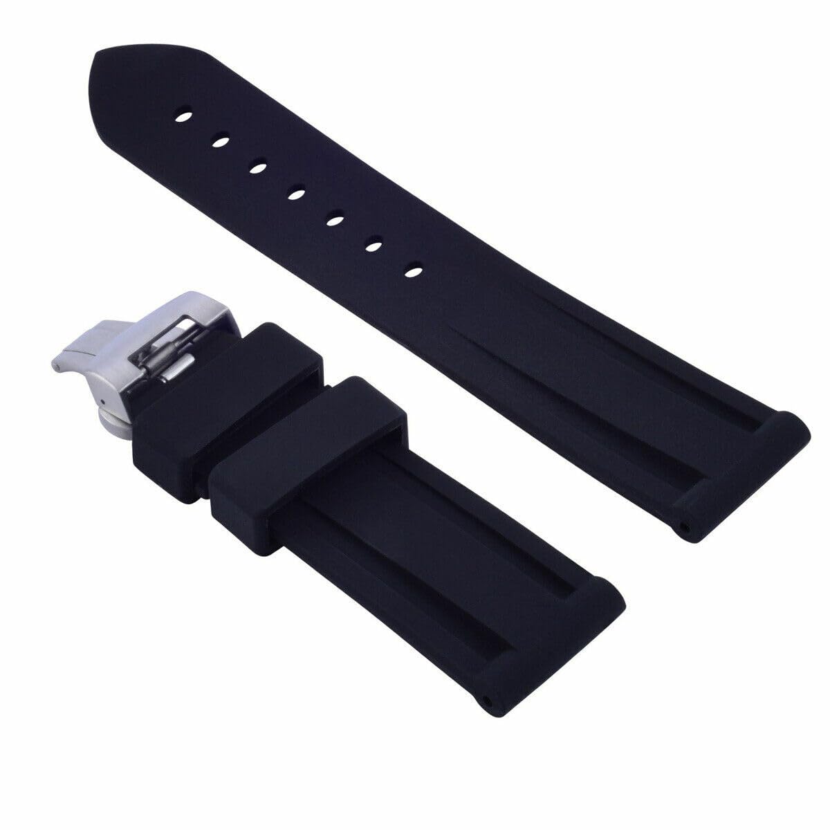 Ewatchparts 22mm - 24mm Rubber Diver Watch Band Strap Compatible With Panerai GMT Marina Luminor Radiomir 6