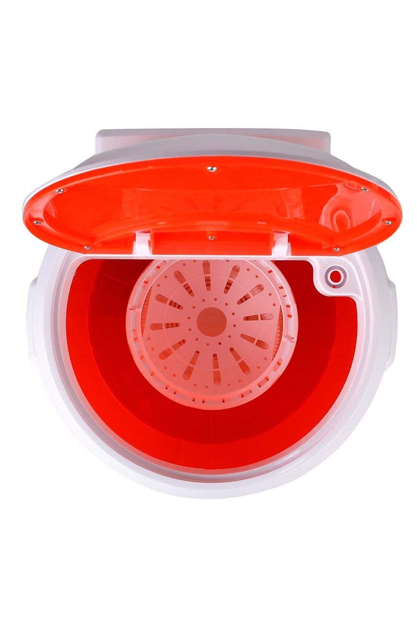 Hilton Electric 3 kg Single-Tub Washing Machine with Spin Dryer Portable Single Tub Washer - The Laundry Alternative Portable Clothes Washer Travel Washing Machine With Spin Dryer. (Berry Red) 5