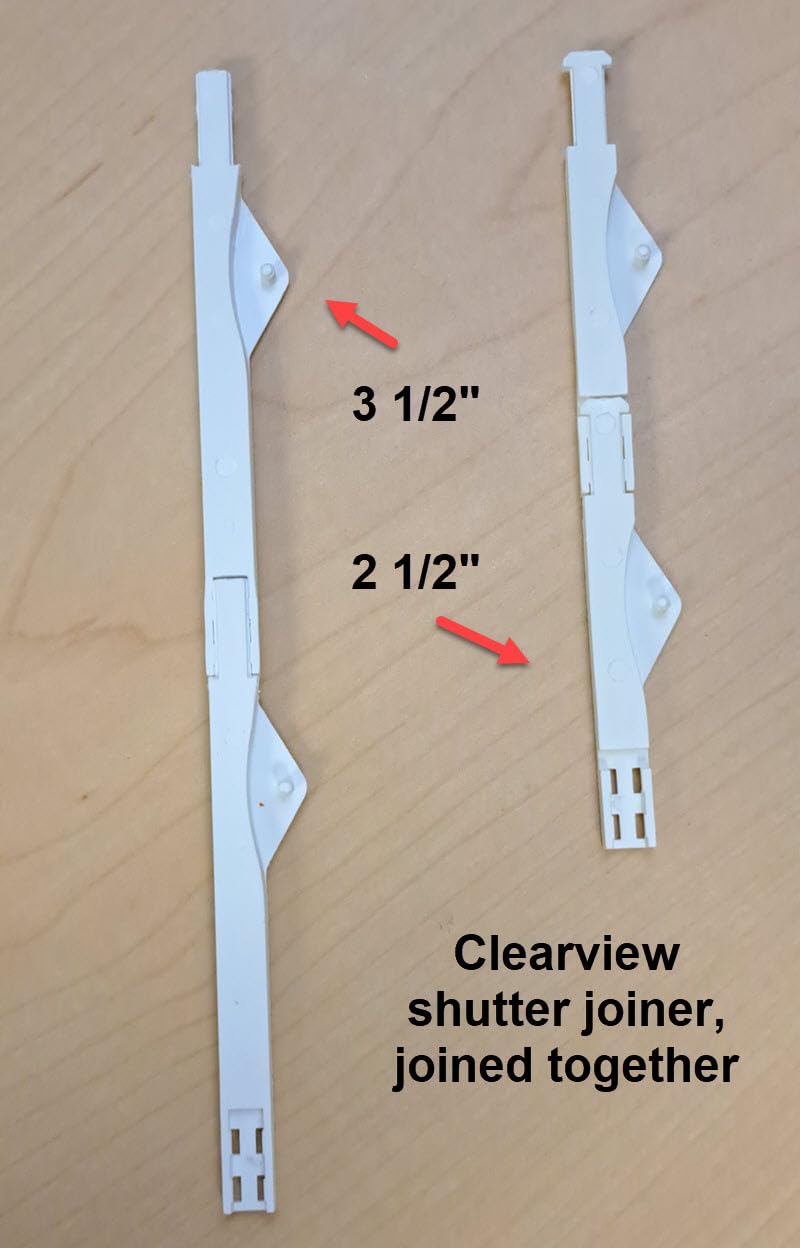 5pc - Shutter Clearview Joiner White (3 1/2" Long) 3