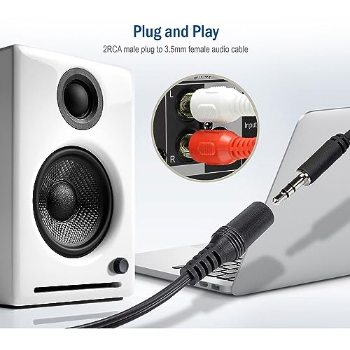 QualConnect RCA Audio/Video Extension Cable, RCA Male to RCA Female, 25 Foot 5