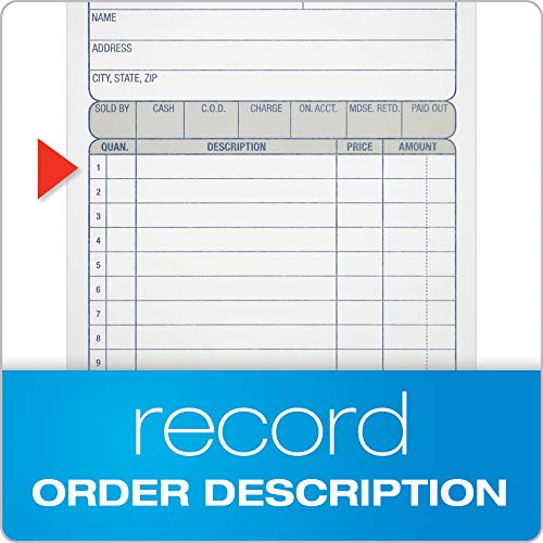 Adams Sales Order Book, 2-Part, Carbonless, White/Canary, 4-3/16 x 7-3/16 Inches, 50 Sets per Book (DC4705) 4