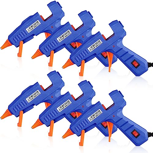 Mini Hot Glue Gun for School Craft Small Hot Melt Gun with Rubber Protector for Kids Craft Glue Gun for DIY Small Craft Projects and Home Quick Repairs, 30 W (6, Blue) 1