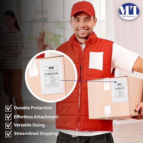 MT Products Blank Envelope Shipping Label Sleeves - 6.5" x 10" Packing Slip Pouches for Shipment/Return - Pack of 100 5