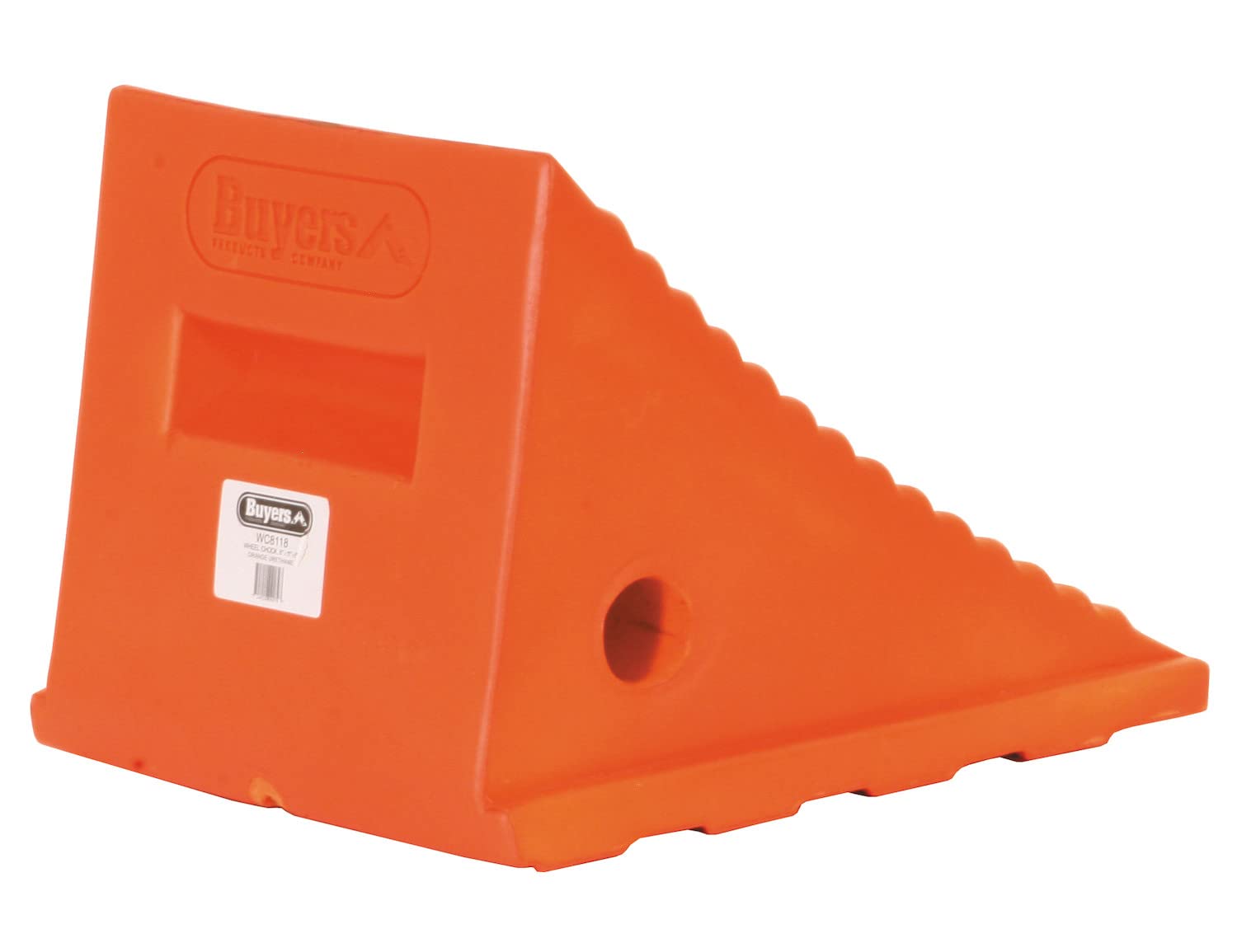 Buyers Products WC8118 Orange Polyurethane Wheel Chock, 8.69 x 11.25 x 8.13 Inch, Lightweight and Semi Rigid with Mounting Holes, Ideal for Industrial and Agricultural Vehicle Maintenance and Storage 4
