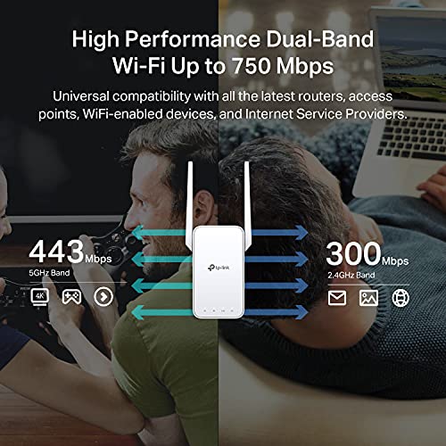 TP-Link AC750 WiFi Extender(RE215), Covers Up to 1500 Sq.ft and 20 Devices, Dual Band Wireless Repeater for Home, Internet Signal Booster with Ethernet Port 3
