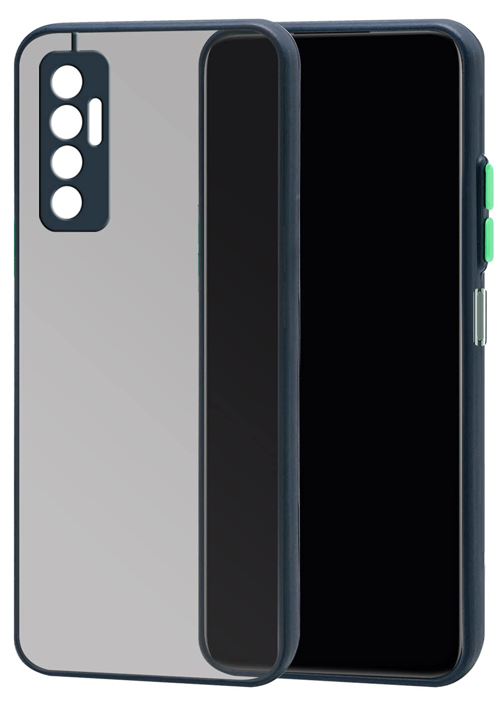 Jkobi Back Cover Case For Tecno Camon 17 (Camera Protection | Smoke Translucent | Thermoplastic | Blue)