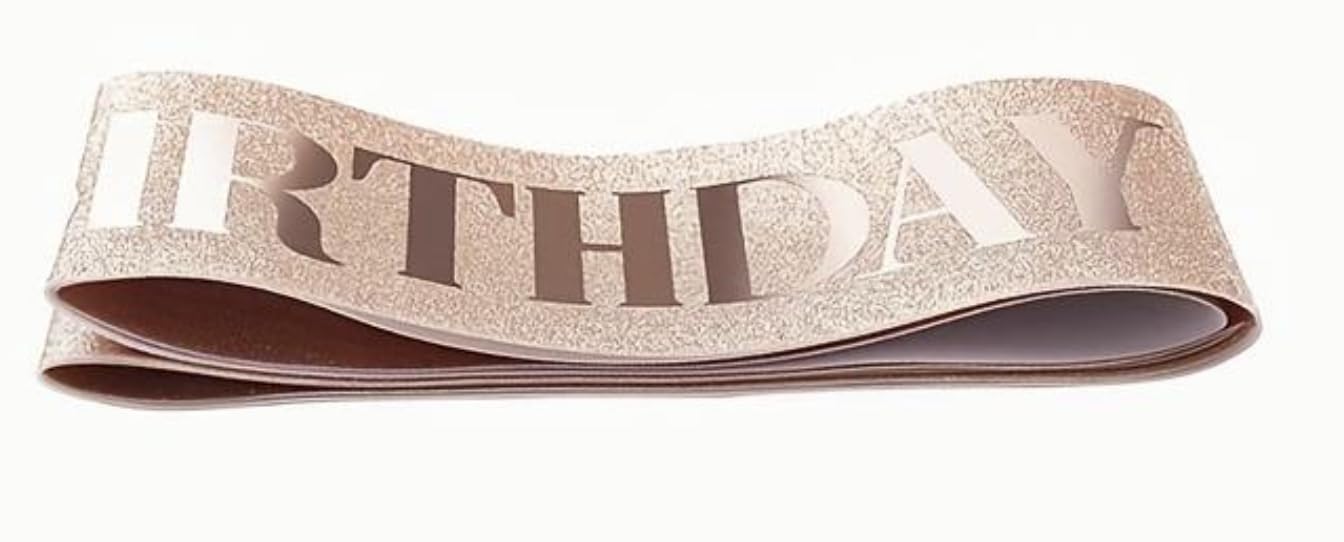 Shimmer Anna Shine Glitter Birthday Sash for Women (Rose Gold Glitter) 6
