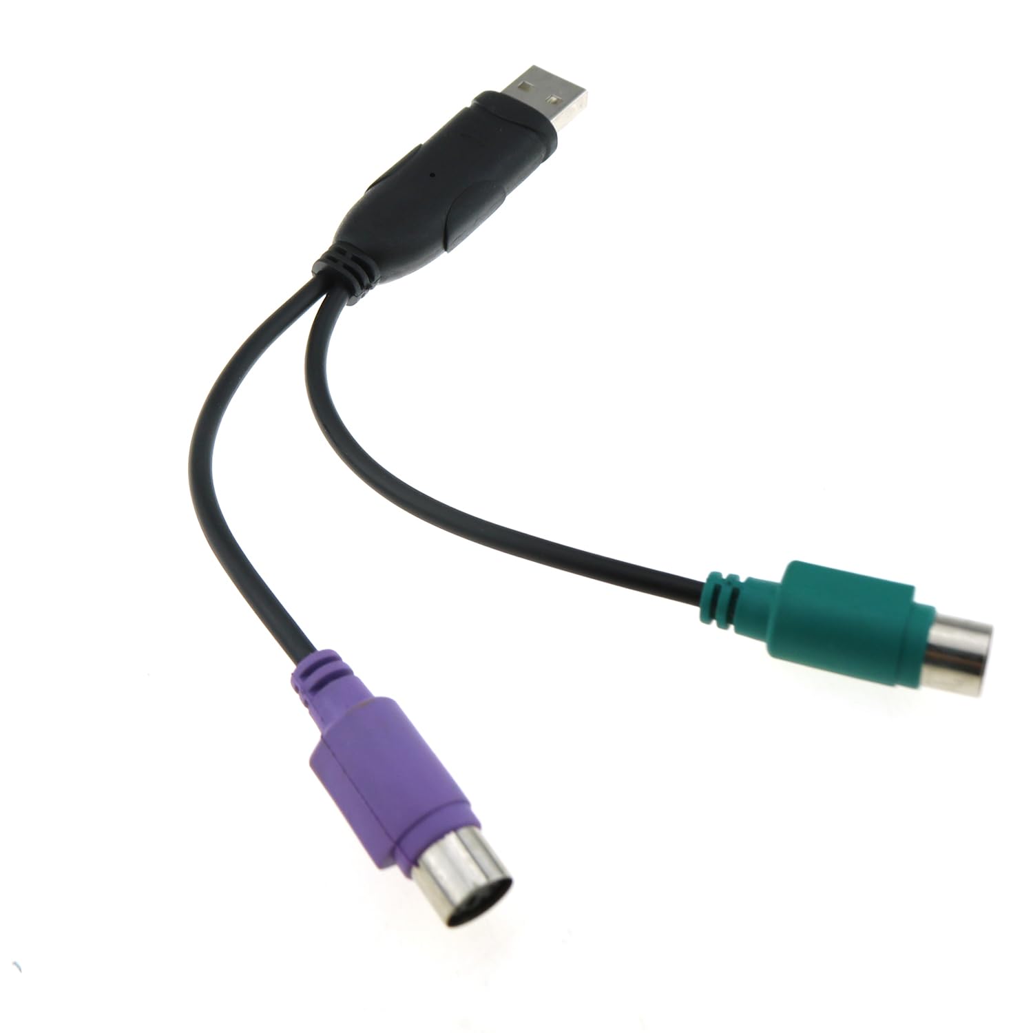 TAODAN 2PCS USB to PS2 Adapter Cable USB to Keyboard Mouse Adapter Cable USB to PS2 Adapter Compatible PS2 Keyboard PS2 Mouse Barcode Scanner 5