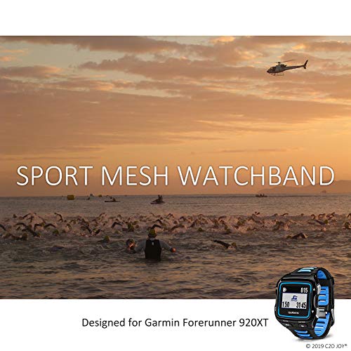 C2D JOY Sport Mesh Strap Compatible with Garmin forerunner 920XT Multisport GPS Watch Band Nylon Replacement Bands Accessory - 22#, Large 3