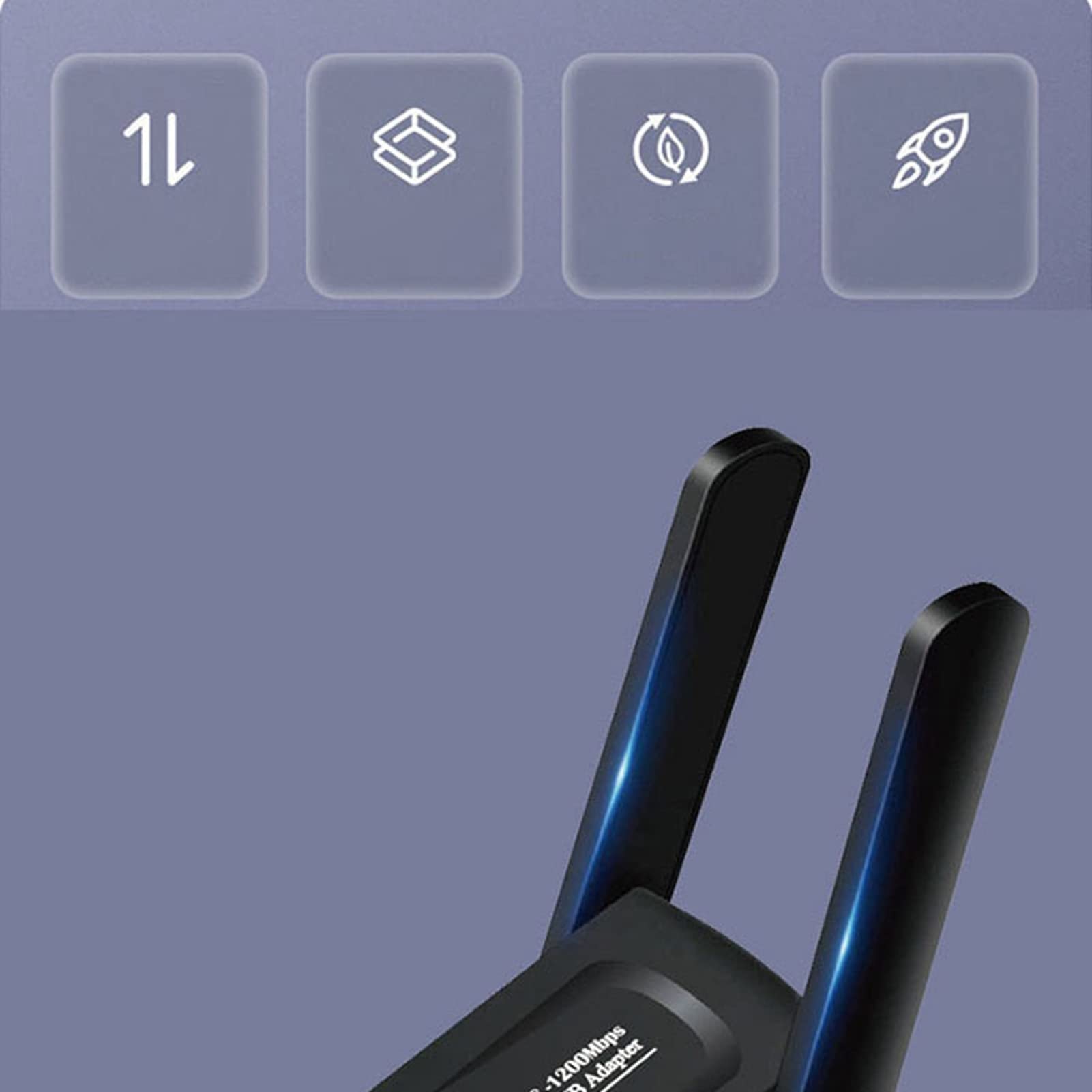 SUNGOOYUE 1200M Dual Band WiFi Adapter USB3.0 Interface, Plug and Play USB Network Card, 2.4GHz/5GHz Dual Band, Portable, PVC and Metal Material 6