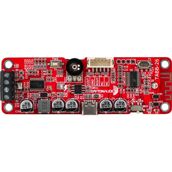 Dayton Audio TABB-26 Twin Pairing Bluetooth 5.0 2 x 6W Amp Board with 26650 Battery Holder/Charger 4