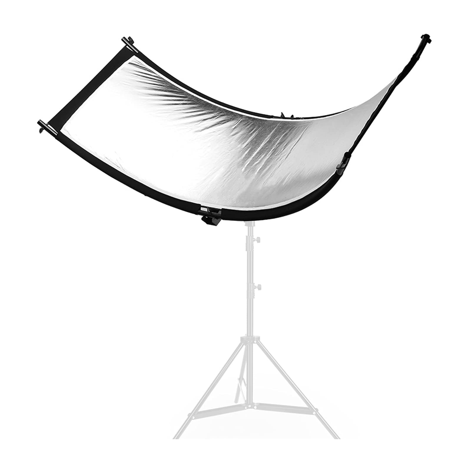YUOCU Clamshell Light Reflector Diffuser with Carrying Bag, 40"x20"/100x50cm Photography Arclight Curved Lighting Reflector for Photo Video Studio Outdoor Shooting, Black,White,Gold,Silver (40"x20") 4