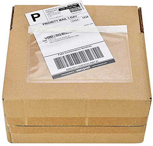 7.5" x 5.5" Clear Self-Adhesive Top Loading Packing List/Shipping Label Envelopes Pouches (500 Pack) 3