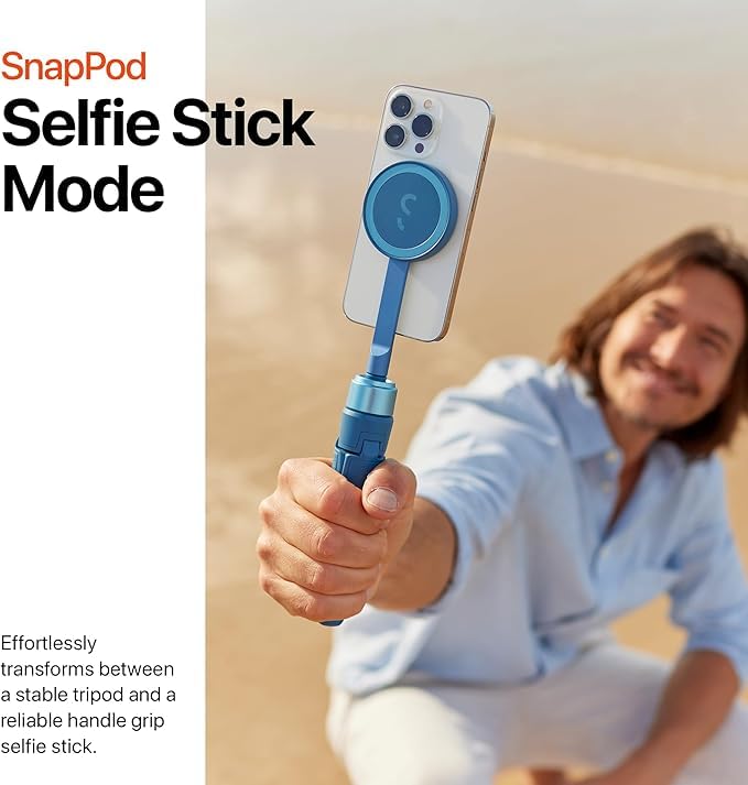 ShiftCam SnapStand Mini - Video Selfie Stick and Tripod - Magnetic Mount Snaps on to Any Phone - Tiltable Design | Midnight 4