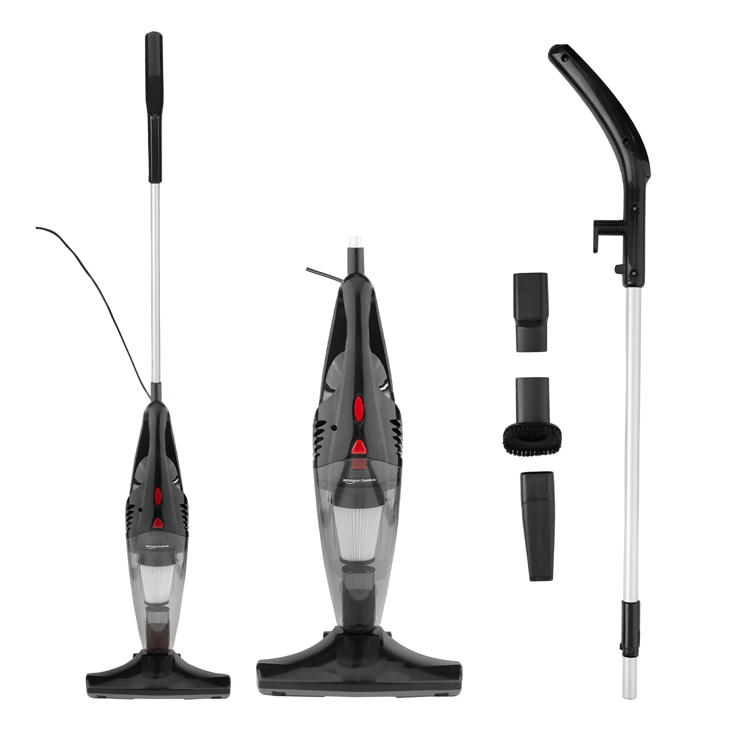 Amazon Basics - 2-in-1 Convertible Stick Vacuum Cleaner | 600W | 5 Attachments Included | Bagless Washable Filter, Strong Suction | 4.9 m Cord | 0.8 L Capacity | 12.5 kPa Suction | 103L*10.5W*12.5H cm 1
