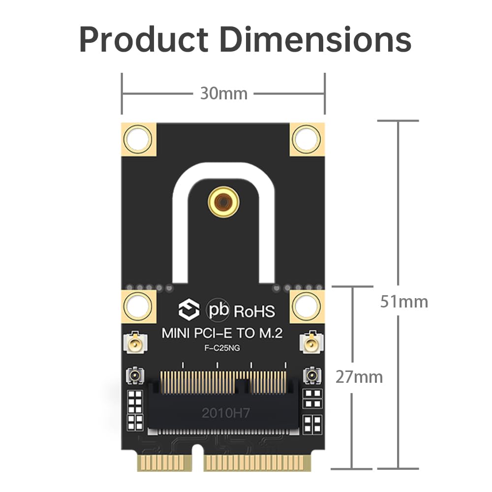 M.2 Key A/E to Mini PCI-E Converter Card, Enable NGFF WiFi Cards Like AX210/AX200 on Older Laptops with Mini PCI-E Slot, for Models from 2010-2016 4